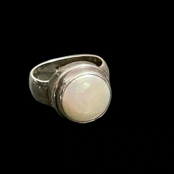 Modernist sterling and pearl ring - Picture 3 of 6